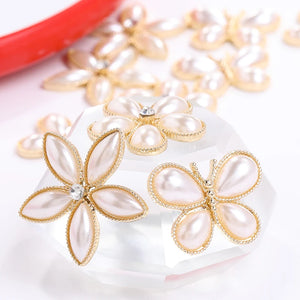 Butterfly Shape Pearl Claw Sets Pointback Shoes Decoration