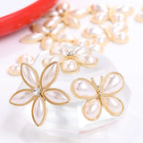 Butterfly Shape Pearl Claw Sets Pointback Shoes Decoration