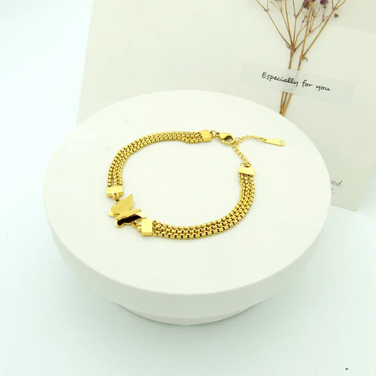 Butterfly Stainless Steel Chain Bracelet for Women