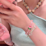 Butterfly Star Heart Tulips Stretch Beaded Bracelet Wristband