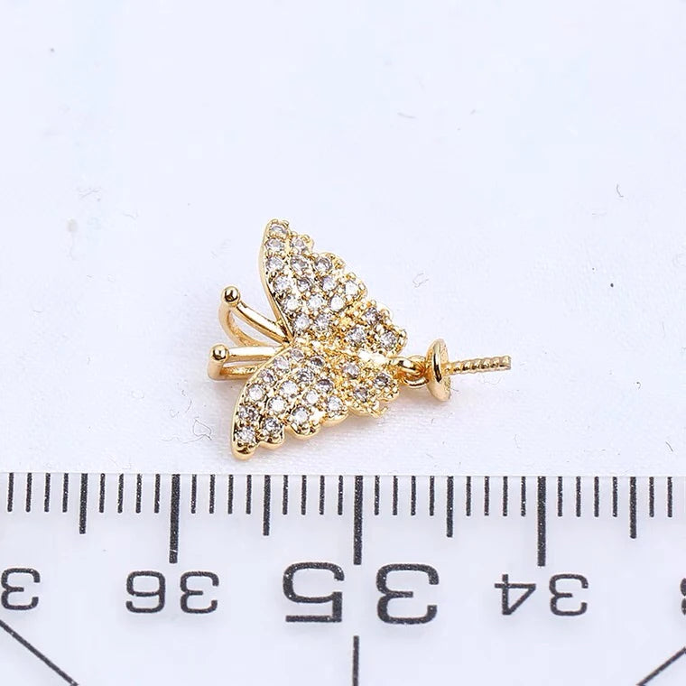 Butterfly Style Pendant Mount Base for 7-12mm Pearls Stones Beads