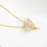 Butterfly Style Pendant Mount Base for 7-12mm Pearls Stones Beads
