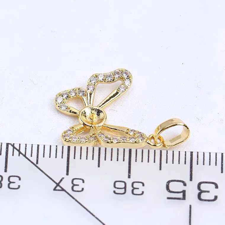 Butterfly Style Pendant Mount Base for 7-8mm Pearls
