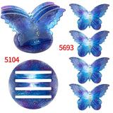Silicone Butterfly Tea Tray Coaster Mold with Storage Rack
