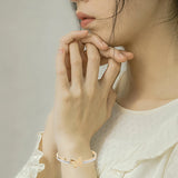 Butterfly Titanium Steel Bracelet 18K Plated with Rhinestone Cuff Bangle