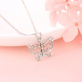 Celtic Knot Butterfly Urn Necklace 925 Sterling Silver Cremation Keepsake