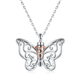 Celtic Knot Butterfly Urn Necklace 925 Sterling Silver Cremation Keepsake