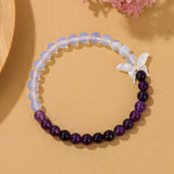 Mother Of Pearl Charm Bracelet Natural Stone Beaded Bangle