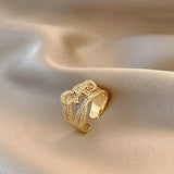 Butterfly Zircon Open Rings Crystal Stainless Steel Finger Charm