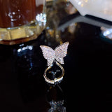 Butterfly Sense Nail Ring Female Niche Cold Wind Light Net Red Joint Ring