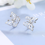 Sweet Butterfly Ear Clip, 925 Silver Jewelry