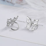 Sweet Butterfly Ear Clip, 925 Silver Jewelry