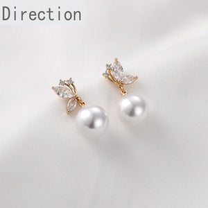 Butterfly Zircon & Pearl Earrings DIY Accessories