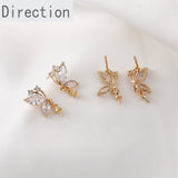Butterfly Zircon & Pearl Earrings DIY Accessories
