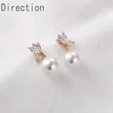 Butterfly Zircon & Pearl Earrings DIY Accessories