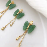 Butterfly Jade Mite Tassel Ginkgo Leaf Safe Buckle DIY Earring Necklace Clothing