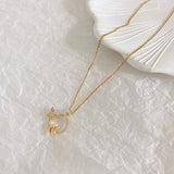 Butterfly Zircon Necklace Titanium Clavicle Chain
