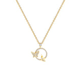 Butterfly Zircon Necklace Titanium Clavicle Chain