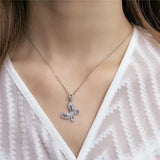 Butterfly Moissanite Diamond Pendant Charm Necklace