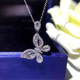 Butterfly Moissanite Diamond Pendant Charm Necklace