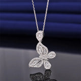 Butterfly Moissanite Diamond Pendant Charm Necklace