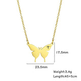 Butterfly Necklace Customizable Letters Double Chain Pendant