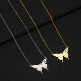 Butterfly Necklace Customizable Letters Double Chain Pendant