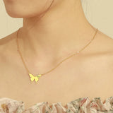 Butterfly Necklace Customizable Letters Double Chain Pendant