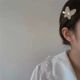 Butterfly Pearl Monogram Hair Clip