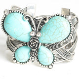 Butterfly Semi-precious Stone Bracelet Stainless Steel Jewelry Women