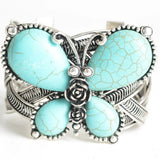Butterfly Semi-precious Stone Bracelet Stainless Steel Jewelry Women