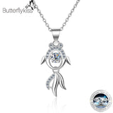 0.3CT Moissanite Koi Fish Necklace 925 Sterling Silver Jewelry