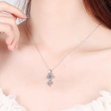 0.3CT Moissanite Koi Fish Necklace 925 Sterling Silver Jewelry
