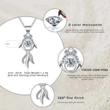 0.3CT Moissanite Koi Fish Necklace 925 Sterling Silver Jewelry
