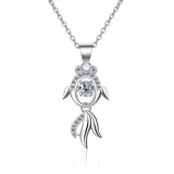 0.3CT Moissanite Koi Fish Necklace 925 Sterling Silver Jewelry