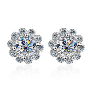 0.5CT Moissanite Ear Studs S925 Silver Brilliant Cut Jewelry Christmas