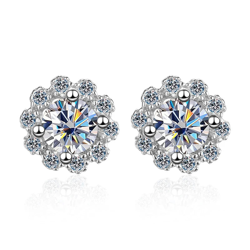 0.5CT Moissanite Ear Studs S925 Silver Brilliant Cut Jewelry Christmas