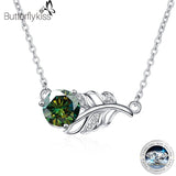 1CT Moissanite Necklace 925 Sterling Silver Lucky Leaf Diamond Pendant