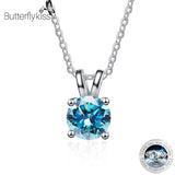 1CT D Moissanite Necklace 925 Silver Inlaid Pendant Jewelry