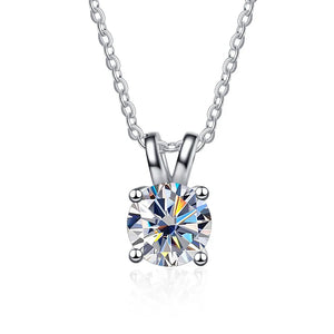 1CT D Moissanite Necklace 925 Silver Inlaid Pendant Jewelry