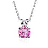 1CT D Moissanite Necklace 925 Silver Inlaid Pendant Jewelry