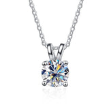 1CT D Moissanite Necklace 925 Silver Inlaid Pendant Jewelry