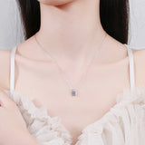 1CT D Moissanite Necklace 925 Silver Inlaid Pendant Jewelry