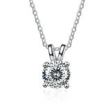 1CT D Moissanite Necklace 925 Silver Inlaid Pendant Jewelry