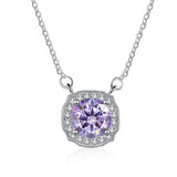 1Ct Moissanite S925 Silver 4 Claws Pendant Necklace Women's Jewelry