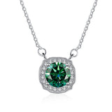 1Ct Moissanite S925 Silver 4 Claws Pendant Necklace Women's Jewelry