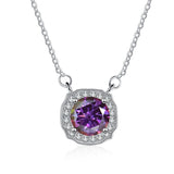 1Ct Moissanite S925 Silver 4 Claws Pendant Necklace Women's Jewelry