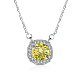1Ct Moissanite S925 Silver 4 Claws Pendant Necklace Women's Jewelry