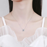 1Ct Moissanite S925 Silver 4 Claws Pendant Necklace Women's Jewelry