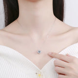 6.5mm 1CT Moissanite Necklace Woman Pendant S925 Silver Chains